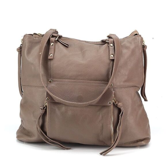 KOOBA LEATHER SHOULDER BAG Taupe - Picture 4 of 7